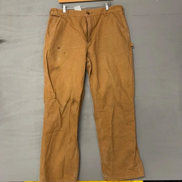 Carhartt Mens Duck Canvas Carpenter Pants Brown 38x32 B11 Dungaree Fit Workwear - Picture 2 of 5